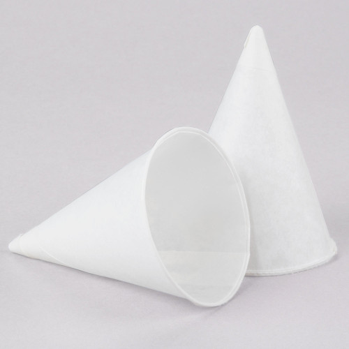 Genpak Harvest W4F 4 oz. White Rolled Rim Paper Cone Cup - 5000 / Case