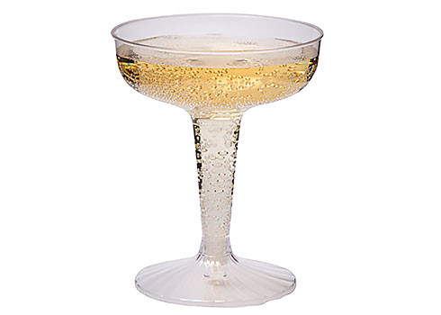 WNA Comet SW4 4 oz. Clear Plastic 2 Piece Champagne Glass