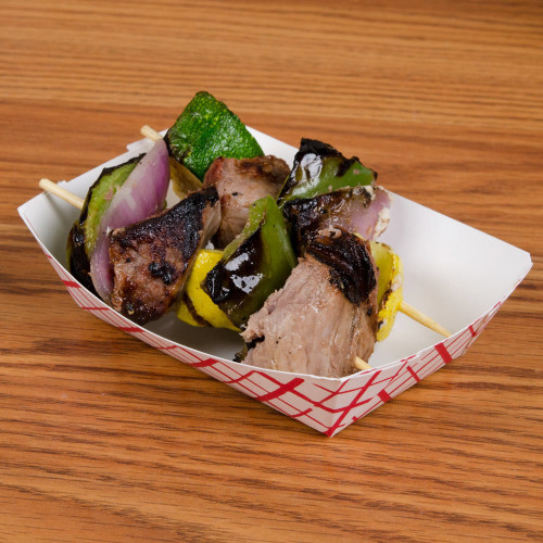 #25 1/4 Red Check Paper Food Tray