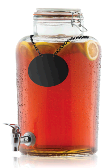 Tablecraft BDG2000 - 2 Gallon Clear Mason Glass Beverage Dispenser, Rustic Country