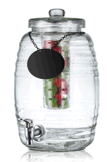 Tablecraft BDG1000 - 2.5 Gallon Clear Glass Beverage Dispenser, Beehive