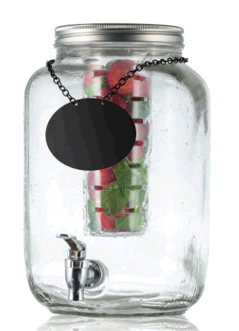 Tablecraft BDG3000 - 2 Gallon Clear Glass Beverage Dispenser, Mason Jar