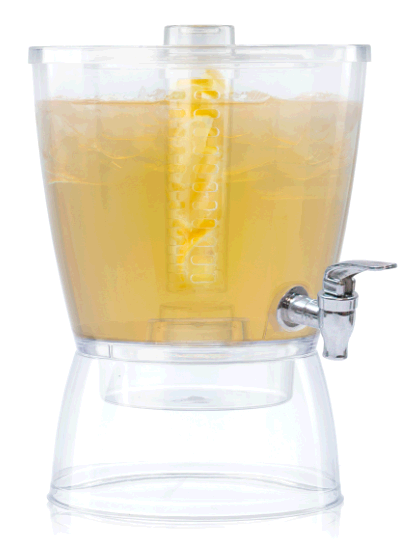 Tablecraft BAD1500 - 1.5 Gallon Clear Beverage Dispenser with Infusion Chamber