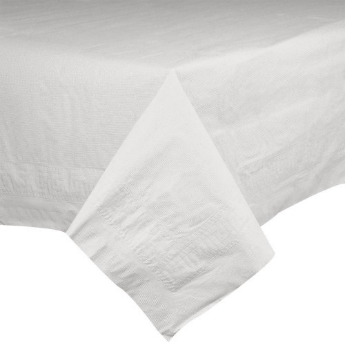 Hoffmaster 210130 54" x 108" White Cellutex Tissue / Poly Paper Table Cover - 25 / Case
