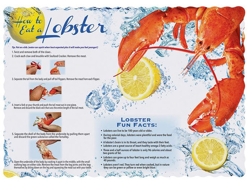 Hoffmaster 311128 10" x 14" Lobster Design Paper Placemat - 1000 / Case - PML