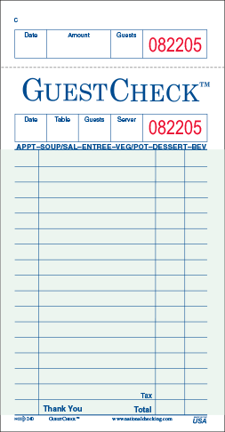 National Checking 240-50 Medium Single Copy Paper - Bound Book