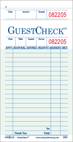 National Checking 520-50  Medium Single Copy Cardboard - Bound Book
