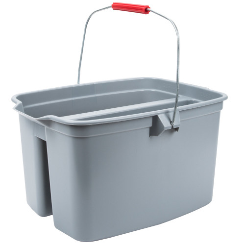 Rubbermaid 2628 19 Qt. Gray Divided Plastic Bucket