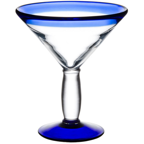Libbey 92306 Aruba 15 oz. Cocktail Glass with Cobalt Blue Rim and Base - 12/Case