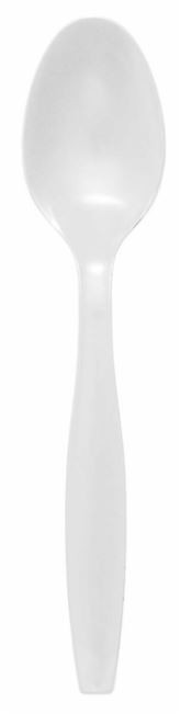 White Heavy Weight Plastic Teaspoon - Pack of 51