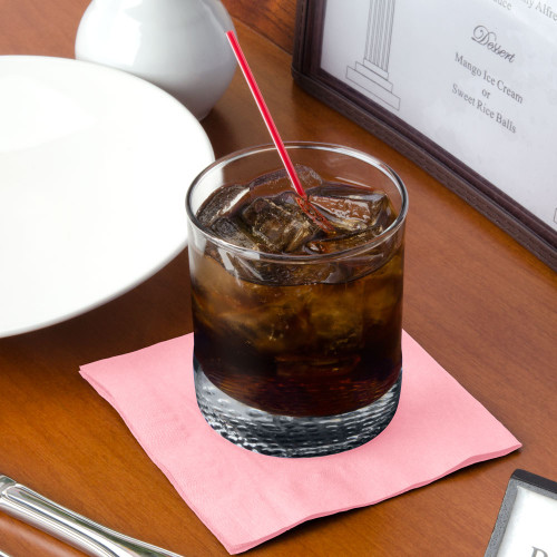 Pink 2-Ply Beverage / Cocktail Napkins - 50/Pack