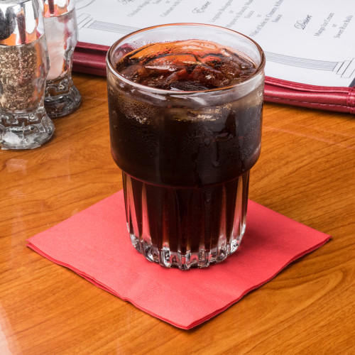 Red 2-Ply Beverage / Cocktail Napkins - 50/Pack