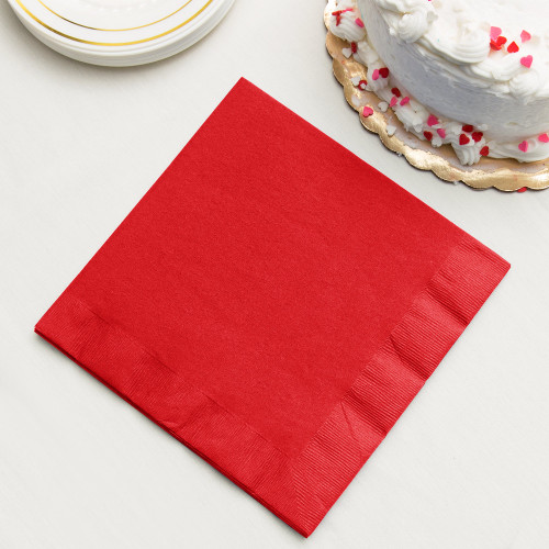 Red 2-Ply Paper Dinner Napkin - 50/Pack