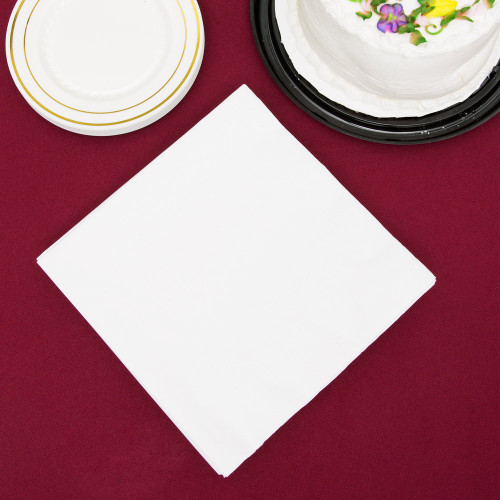 White 2-Ply Paper Dinner Napkin - 50/Pack