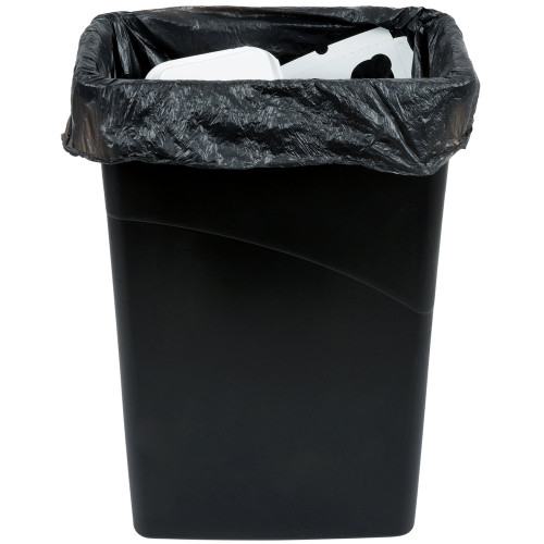 7-10 Gallon 15" x 23" Black Can Liner / Trash Bag - 500/Case 