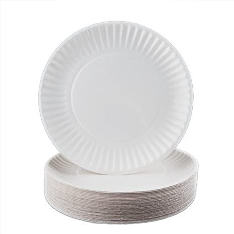 9" White Economy Paper Plate - 9S