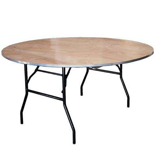 60" Round Heavy-Duty 3/4" Thick Plywood Top Banquet Folding Table