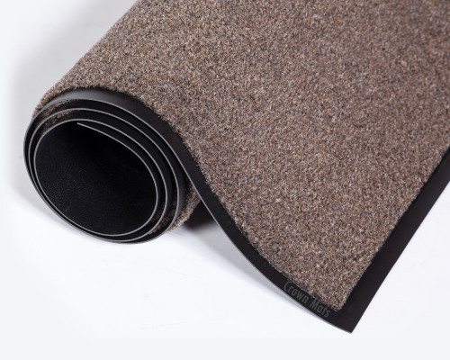 Crown Matting 2' x 3' Brown Olefin Carpet Entrance Floor Mat - 3/8" Thick