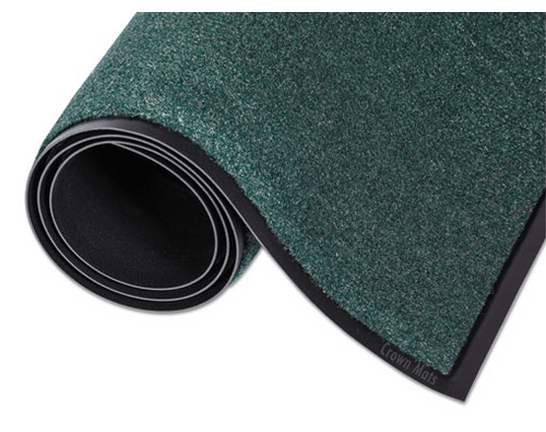Crown Matting 4' x 8' Green Olefin Carpet Entrance Floor Mat - 3/8" Thick
