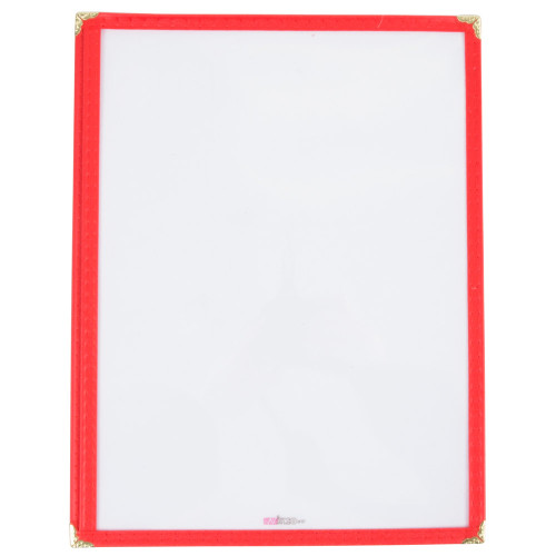 Winco PMC9R 8 1/2" x 11" Single Pocket Menu Cover - Red