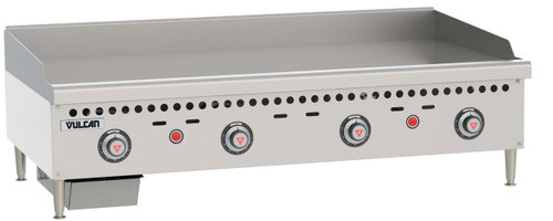 Vulcan VCRG48-T1 Natural Gas 48" Countertop Griddle with Snap-Action Thermostatic Controls - 100,000 BTU