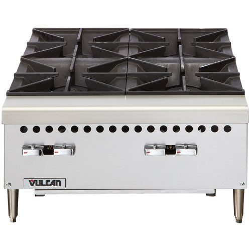 Vulcan VCRH24-1 Natural Gas 24" 4 Burner Countertop Range / Hot Plate - 100,000 BTU