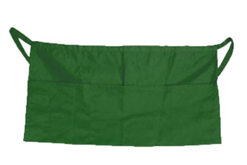 Green Waist Apron with 3 Pockets - 12"L x 22"W