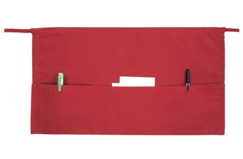 Red Waist Apron with 3 Pockets - 12"L x 22"W