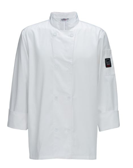 Unisex Cook Jacket with Traditional Buttons, Small, White