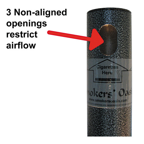 Smokers' / Cigarette Station Hammertone Charcoal Round Steel Smoking Station / Cigarette Receptacle - OASIS