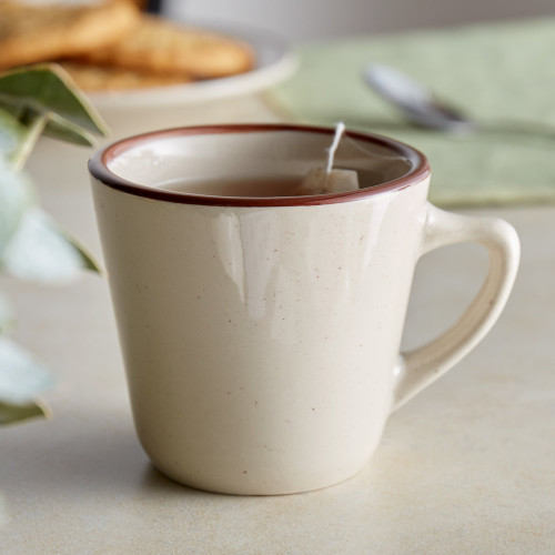 CAC AZ-1 7 oz. Brown Speckle Narrow Rim Stoneware Coffee Cup / Mug - 36/Case