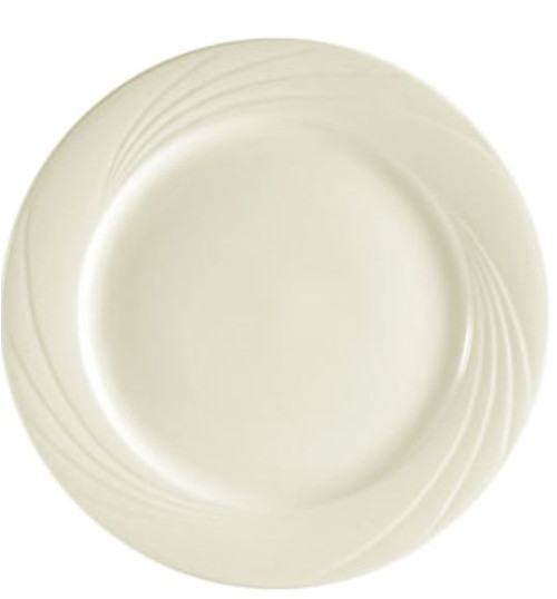 CAC GAD-7 Garden State 7 1/4" Bone White Round Porcelain Plate - 36/Case