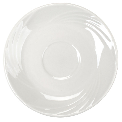 CAC GAD-55 Garden State 5 1/4" Bone White Porcelain Saucer - 36/Case