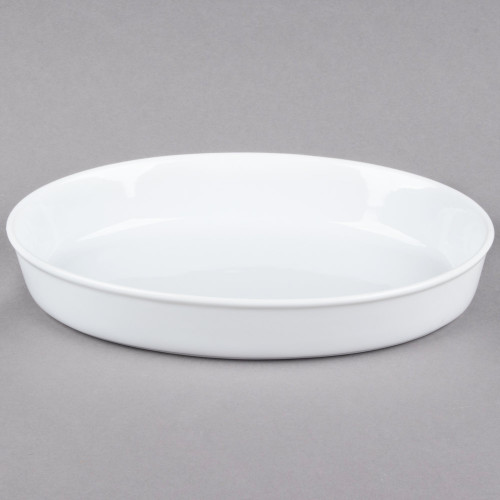 CAC ODP-10 80 oz. White Oval Deep Dish Porcelain Serving Platter 