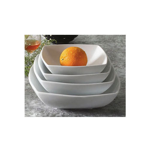 CAC PNS-B7 Princesquare 24 oz. Bright White Square Porcelain Bowl - 36/Case