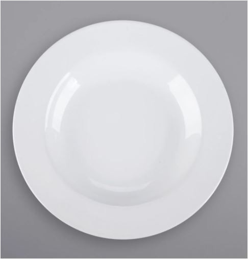 CAC RCN-105 Super White 18 oz. Clinton Rolled Edge Pasta Bowl 