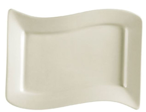 CAC SOH-13 Soho 12" x 8" Ivory (American White) Rectangular Stoneware Platter - 12/Case