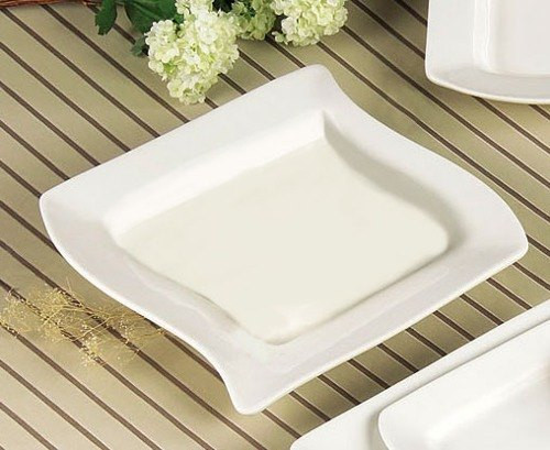 CAC SOH-3 Soho 12 oz. Ivory (American White) Square Stoneware Soup / Pasta Bowl - 24/Case
