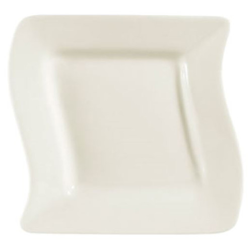 CAC SOH-8 Soho 8 1/2" Ivory (American White) Square Stoneware Plate - 24/Case