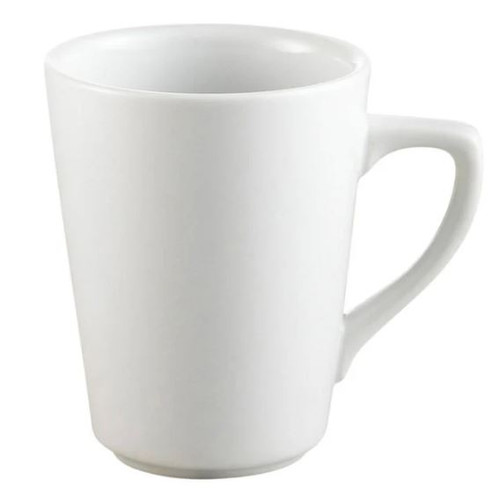 CAC VC-8-P Super White 8.5 oz. Clinton Rolled Edge Victory Mug