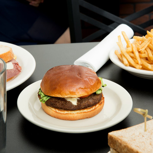 CAC NRC-7  7 1/4" Ivory (American White) Narrow Rim Stoneware Plate - 36/Case