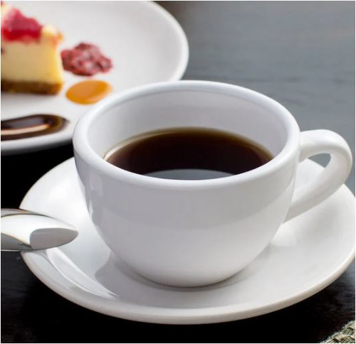 CAC NCN-1 Clinton 7.5 oz. Bright White Narrow Rim Short Porcelain Cup - 36/Case