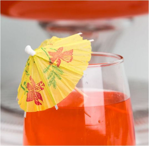 Winco  PK-P4 Drink Umbrella / Parasol Pick with Assorted Colors - 144/Box