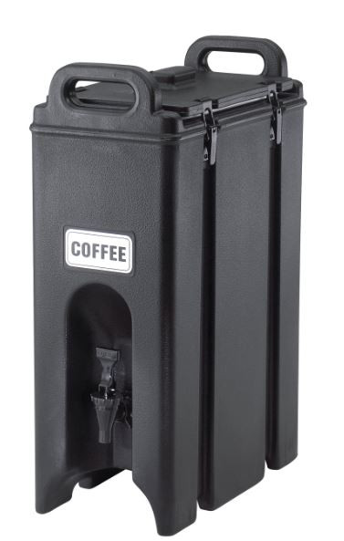 Cambro 500LCD110 Camtainer 4.75 Gallon Black Insulated Beverage Dispenser - 500LCD-BK