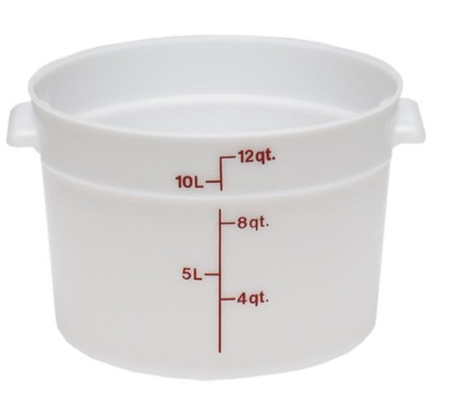 Cambro RFS12148 12 Qt. Round White Food Storage Container - RFS12