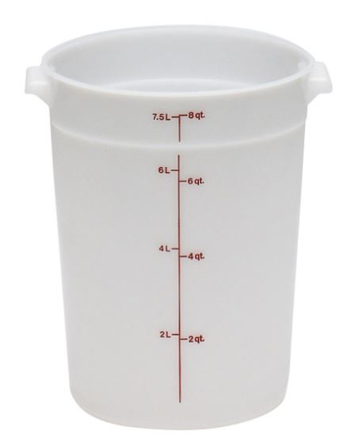Cambro RFS8148 8 Qt. Round White Food Storage Container - RFS8