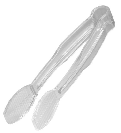 Cambro TG6135 Lugano 6" Clear Flat Grip Plastic Tongs - TONG6C