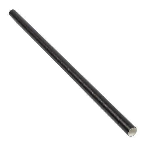 5 1/2" Black Unwrapped Paper Sip Straw - STP205B