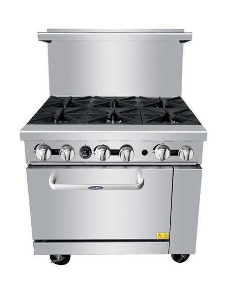 Atosa AGR-6B 36" Gas Range with (6) Open Burners and (1) 26" Oven