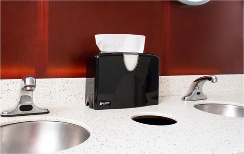 San Jamar T1740BK Countertop Covered C-Fold / Multi-Fold Towel Dispenser - Black